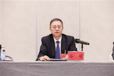 图为谷明参加云冈区代表团审议。张占兵摄