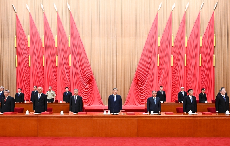 7月8日上午，国家科学技术奖励大会、中国科学院第二十二次院士大会和中国工程院第十八次院士大会、中国科学技术协会第十一次全国代表大会在北京人民大会堂隆重召开。习近平、李强、赵乐际、王沪宁、蔡奇、丁薛祥、李希等出席大会。新华社记者 谢环驰 摄