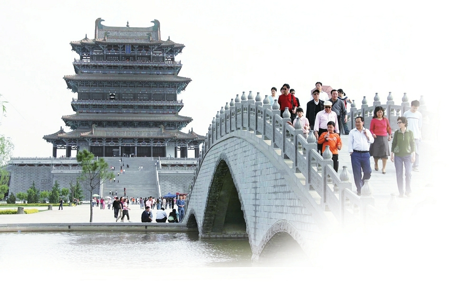永济鹳雀楼因诗而名显天下。马毅敏摄