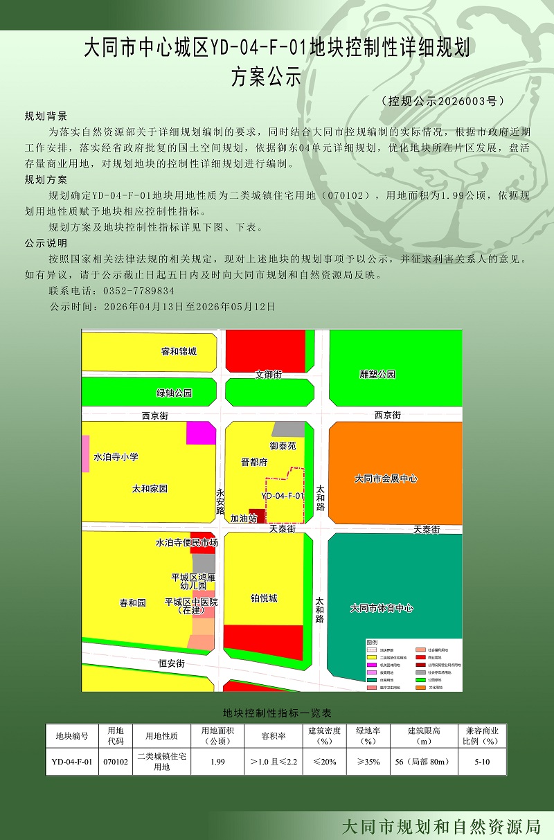 (控规公示2026003号)